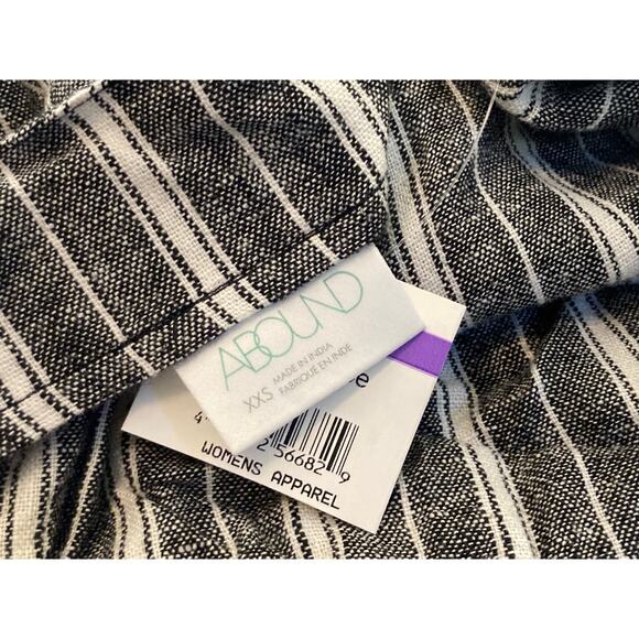 Abound Spaghetti Strap Button Front Crop Cami Top Sz XXS Black/White Stripes NWT - Picture 5 of 6